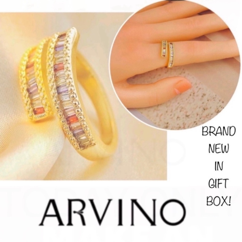 NIB Arvino Amethyst 18k Gold wrap svelte wrap ring
